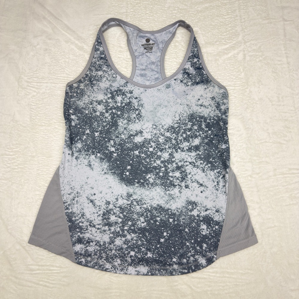 Old Navy Active Womens Medium Grey White Cloud Cover Racerback Tank Top Running